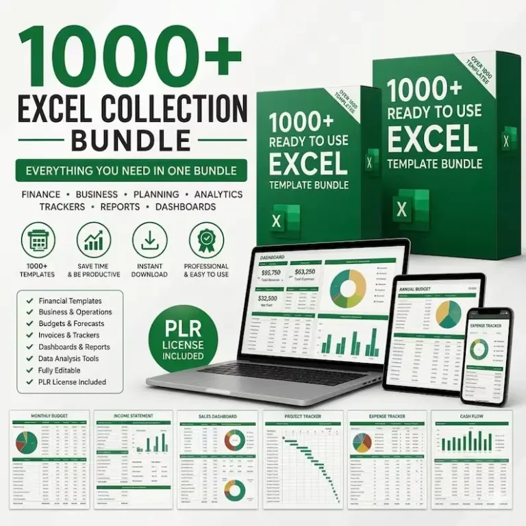 حزمة قوالب اكسل جاهزة للتحميل أكثر من 1000 قالب Excel احترافي